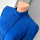 Koszula 100 % jedwab silk Jocelyne r. 34 niebieska kobaltowa elegancka stójka zaszewki