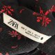 Zara S 36 100% wiskoza sukienka z kołnierzem czarna czerwona print