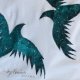 Birds of my thoughts : pojedynczy egzemplarz - ręcznie malowany t shirt z długim rękawem : czysta biel 95 % organic  cotton