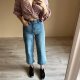 Denim XS Jeansy dżinsy z wysokim stanem wide culotte 3/4 nogawki krótkie spodnie