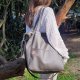 Lazy bag Pocket torba taupe ekoskóra oversize