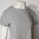 H&M BASIC pudełkowy krótki T-SHIRT damski biały w czarne paseczki  M L XL Hp214