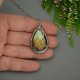 Wisiorek z labradorytem, wire wrapping, stal chirurgiczna, labradoryt wisior