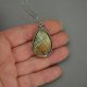 Wisiorek z labradorytem, wire wrapping, stal chirurgiczna, labradoryt wisior