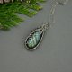 Wisiorek z labradorytem, wire wrapping, stal chirurgiczna, labradoryt wisior