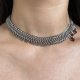 Choker chainmaille z zawieszkami z granatu