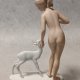 WALLENDORF Akt Dziewczynka z sarenką jelonkiem Kolekcjonerska porcelanowa figura