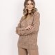 Sweter ażurowy warkocze - SWE342 mocca MKM