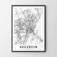 Mapa Szczecina  - plakat 40x50 cm  - plakat Szczecin czarno-biały