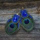 Peacock Eye- Etniczne kolczyki soutache z piórkami