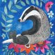 Flower Badger Plakat 30x40