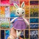 Szydełkowy królik, ręcznie robiona zabawka amigurumi na szydełku, pomysł na prezent, na pierwsze urodziny, baby shower, Święta