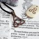 Wisior węzeł celtycki triquetra miedź antyczna perydot amulet piękny