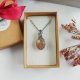 Naszyjnik Kamień Słoneczny stal chirurgiczna wisiorek handmade wirewrapping