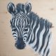 Obraz ręcznie malowany na desce 60x60 "Zebra"