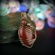 Jaspis mokait wisiorek wire wrapping