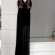 Kombinezon elegancki maxi Charlotte Russe r. XS 34 czarny bal studniówka wesele zwiewny