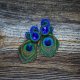 Peacock Eye- Etniczne kolczyki soutache z piórkami