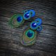 Peacock Eye-  klipsy soutache z piórkami