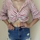 Krótka koszula crop top S Bik bok 100% bawełna