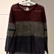 Sweter Saint Tropez r.XS 34 cieniutki delikatny ciepły bordo szary grafit pasy