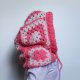 Balaclava alpaka i jedwab handmade, ręcznie szydełkowana zimowa kominiarka