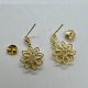 Golden Flowers - Made In Italy ❤ Sterling Silver Gold Plated Earrings ❤ Kolczyki