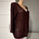 Sweter Pulz bordowy r.M 38 v dekolt wiskoza 95 %