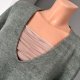 Sweter oversize zielono-szary H&M r.L 40 dekolt v