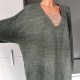 Sweter oversize zielono-szary H&M r.L 40 dekolt v