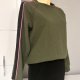 Bluza damska khaki z czarno-różowym lampasem r.S 36 VRS Woman