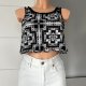 Crop top bluzka krótka 100 % bawełna Topshop r.34 XS czarno biała we wzory