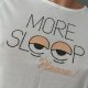 T-shirt S biały z napisem More Sleep, 100% bawełna