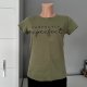 Shein S 100% bawełna khaki zielona bluzka t-shirt z napisem perfectly