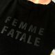 Reserved S czarny T-shirt z napisem Femme Fatale, 100% bawełna