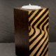 Drewniany świecznik tealight – Zebra, ręczna pirografia, idealny prezent, upominek