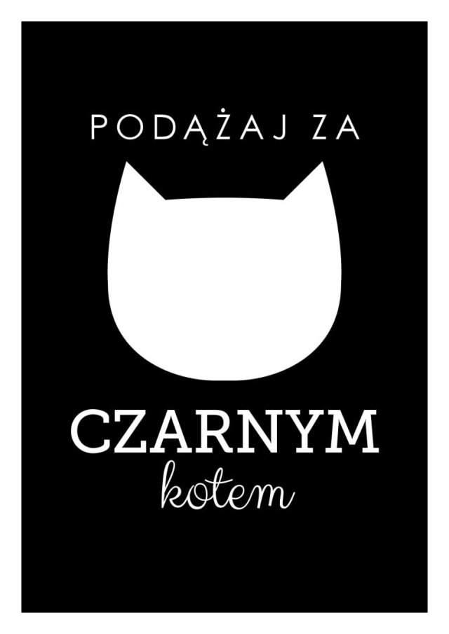 A4 Plakat koci - KOT kociara 24 czarny