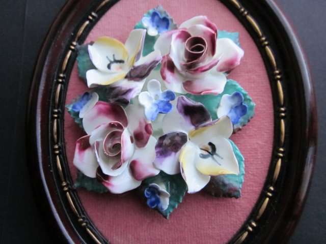 unique porcelain flowers -hand made handpainted