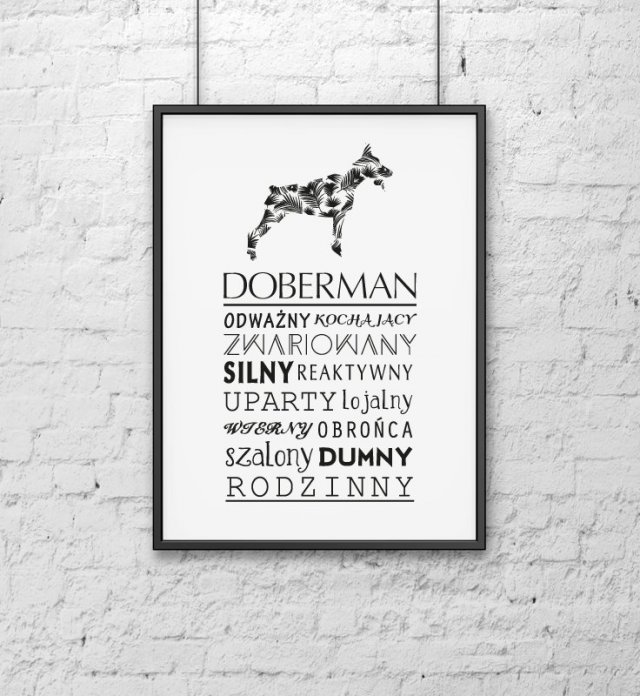 Plakat typograficzny Doberman