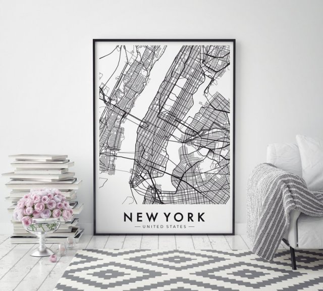 NEW YORK MAPA 70x100 cm