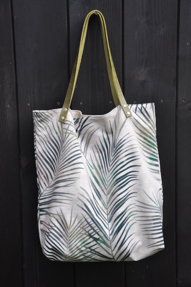 Torba tote XXL -  print liście palmy