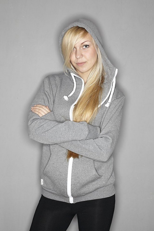 BLUZA HOODIE SIMPLE UNISEX szary melanż