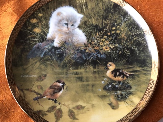 The Franklin mint - duck pond dilemma by giordano limited edition kolekcjonerski talerz porcelanowy