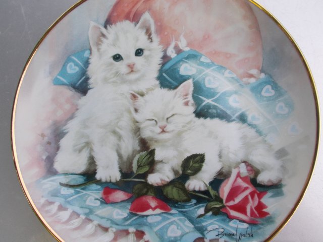 Franklin Mint - purrfectly precious by brian walsh -limited edition - kolekcjonerski talerz porcelanowy rzadko spotykana rzecz