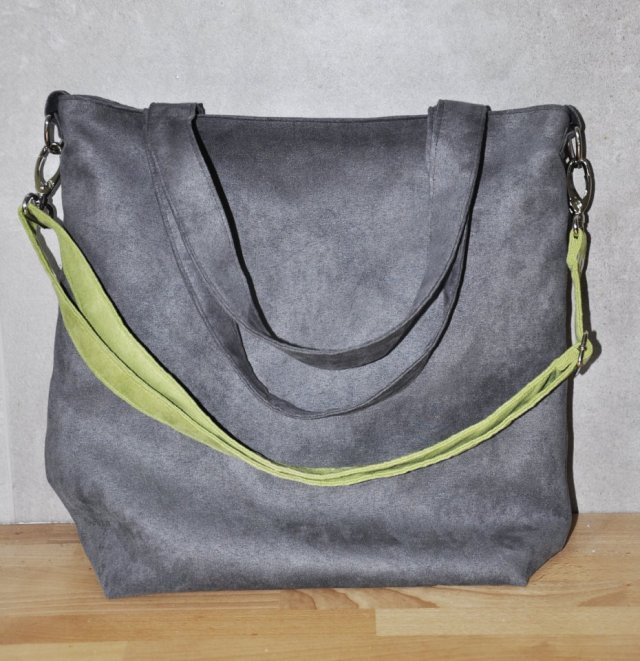 Torba hobo L - szary,  limonka