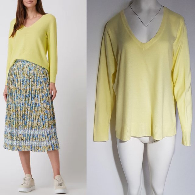 Sweter lemon dekolt szpic R 44-50 Hv163