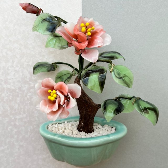 Vintage Glass Bonsai Tree ❀ڿڰۣ❀ Ręcznie wykonane drzewko