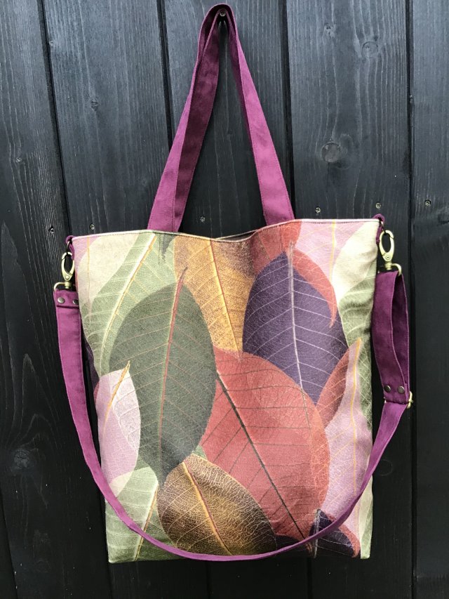 Torba hobo XXL - print jesienne liście