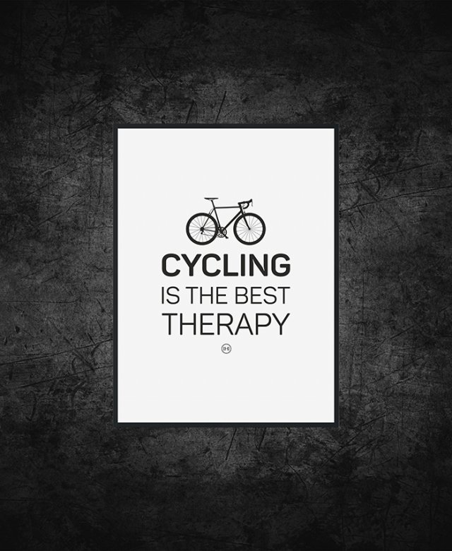 plakat. cycling is the best therapy, format A3