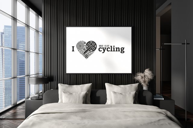 plakat. I love cycling, format A3